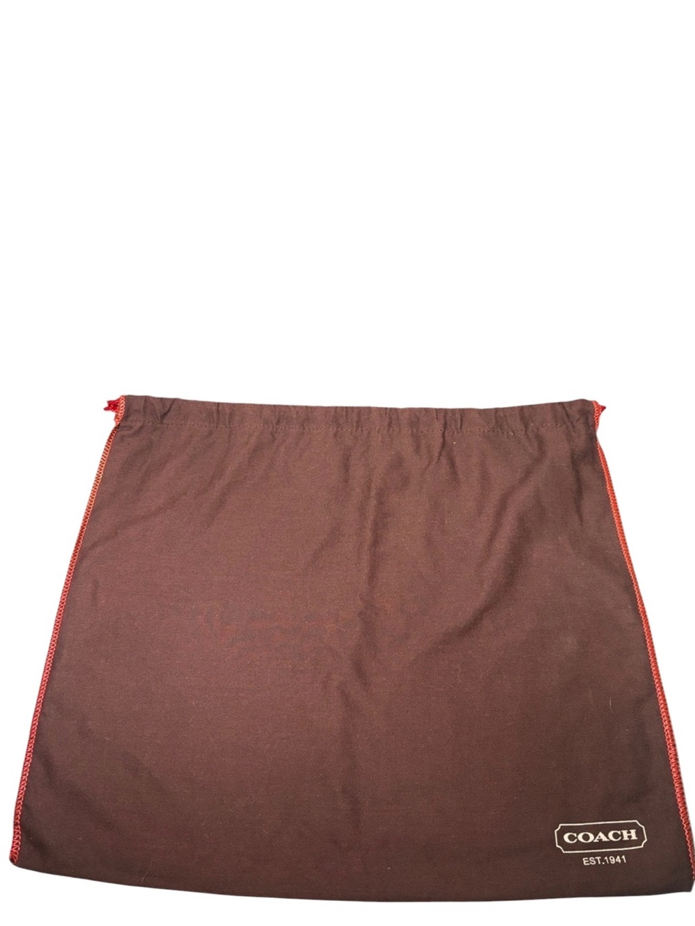 Coach Large Brown Cotton Canvas Drawstring Dust Bag Storage Cover 16" x 13.5"